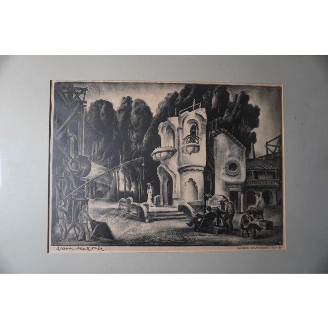 Exciting scene captured on this lithograph titled "Anna Karenina in Hollywood" from 1937 by Warren Newcombe. Intricate...