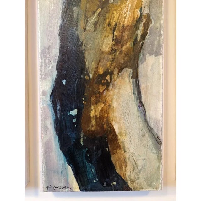 2010 Contemporary Triptych "Transference" Swedish Abstract Acrylic Paintings Set of 3, Framed For Sale - Image 10 of 12