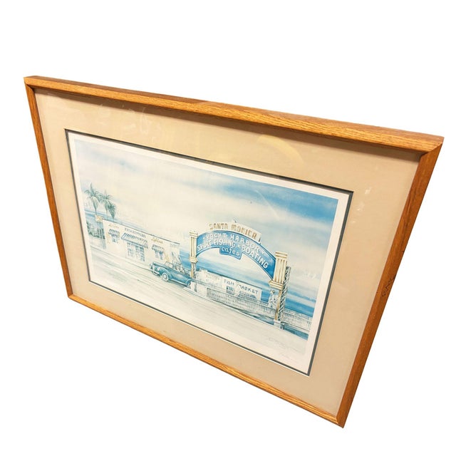Modern 1983 "Harbor Entrance Santa Monica" Print by Tom Brittain Signed 32/950, Framed For Sale - Image 3 of 10
