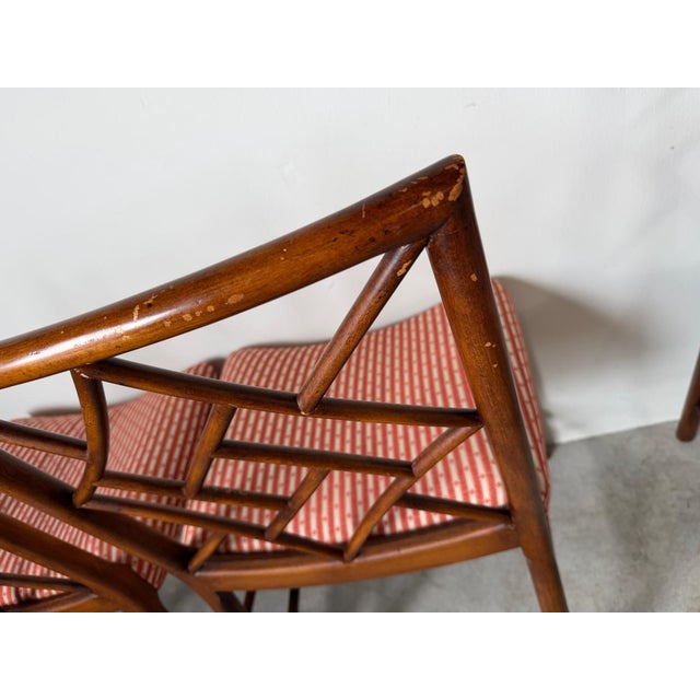 1960s English Georgian Chinese Chippendale Style Mahogany Cockpen Dining Chairs – Set of 4 For Sale - Image 14 of 17