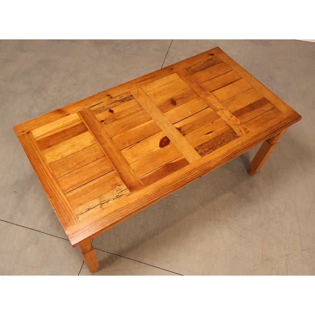 Mexican Pine Vintage Rustic One Drawer Writing or Dining Table For Sale - Image 4 of 18