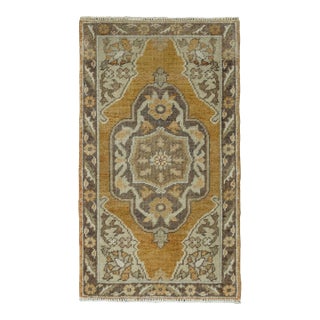 Turkish Mini Rug Oriental Hand Knotted Vintage Rug 1'9" x 3' #16327 For Sale
