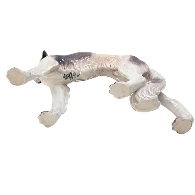 White Mid-20th Century Dahl Jensen Danish Porcelain Borzoi Russian Wolfhound Dog Figurine Model 1137 9.5" For Sale - Image 8 of 9