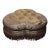 Rose Tarlow Melrose House Attr. Tufted Trefoil Ottoman in Silk Damask W Bullion Fringe For Sale