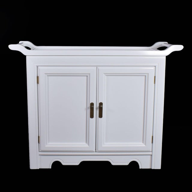 Ming Style White Server in nice as found vintage condition. There are minor imperfections to the NEWLY lacquered finish ....