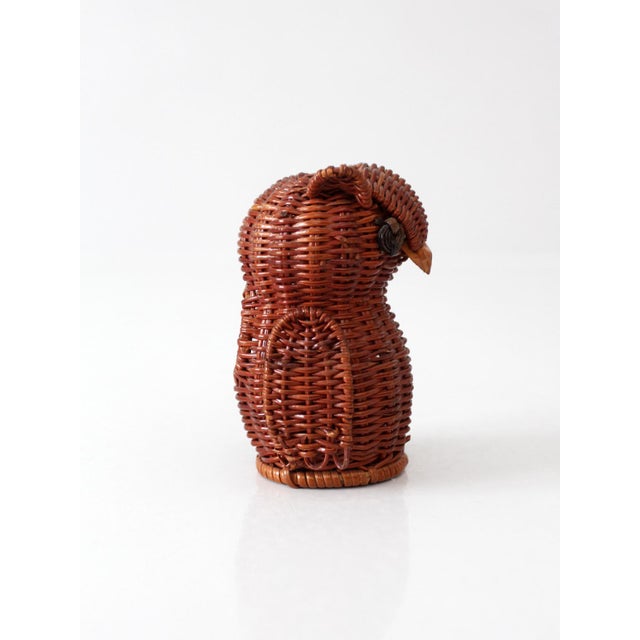 Vintage Wicker Owl Basket For Sale - Image 9 of 12