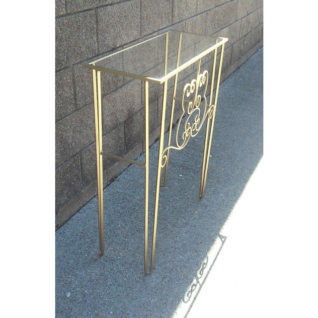Mid-Century Modern Mid-Century Era Iron Console Table or Vanity Table For Sale - Image 3 of 3