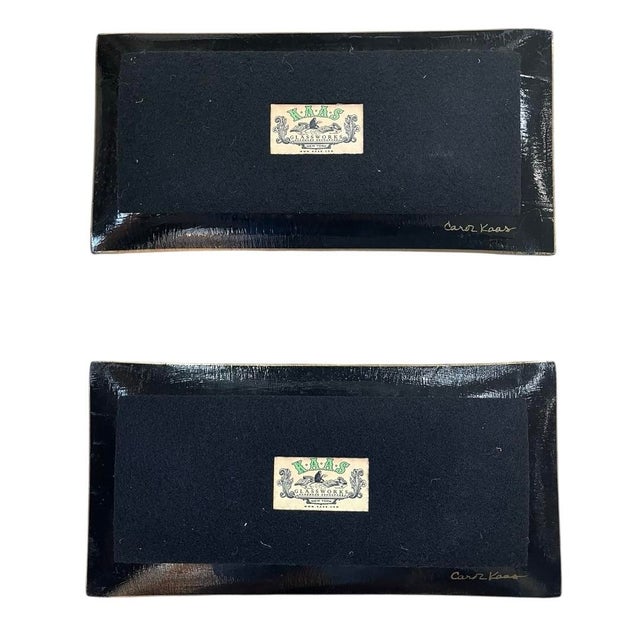 Glass Pair of Kaas Glassworks Trays For Sale - Image 7 of 8