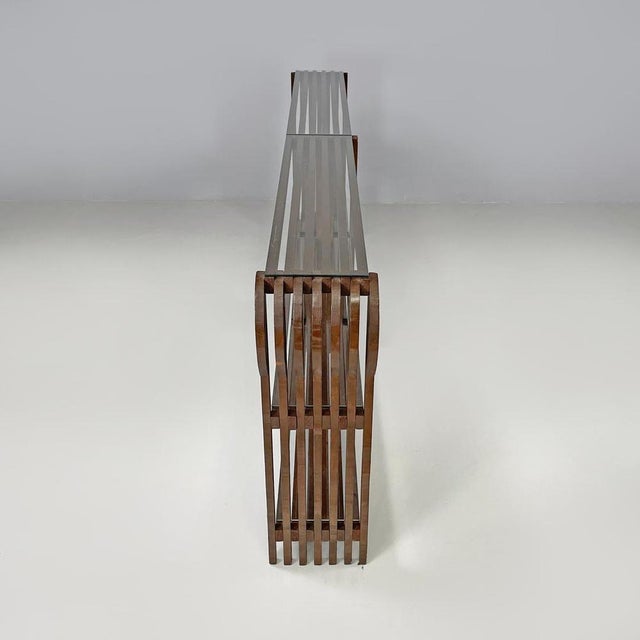 1970s Italian Modern Bookcase with Glass Shelves, 1970s For Sale - Image 5 of 18