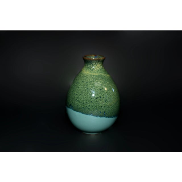 Japanese Jian Ceramic Vases 5 Wine Bottles Hand Painted Wabi Sabi For Sale - Image 12 of 12