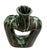 2000 - 2009 Vintage Mid-Century Modern Sculptural Drip Glaze Vase – Dark Brown & Emerald Green Cutout Vessel For Sale - Image 5 of 12