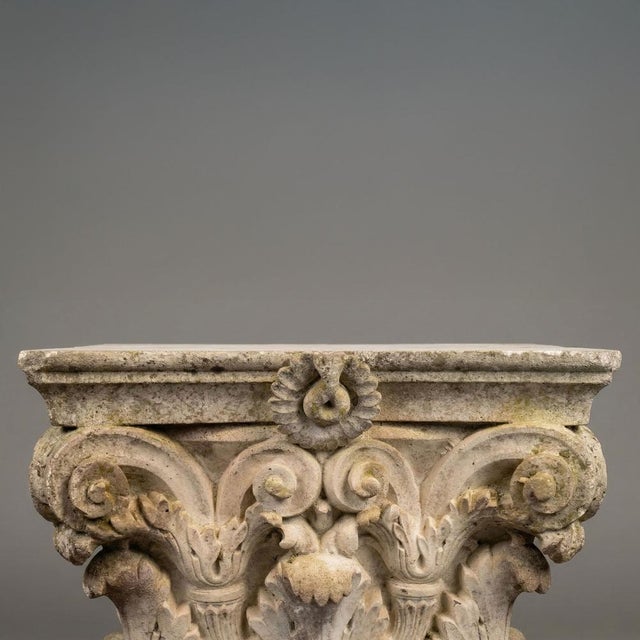 Cream Corinthian Stone Capitals, 1800s, Set of 4 For Sale - Image 8 of 18