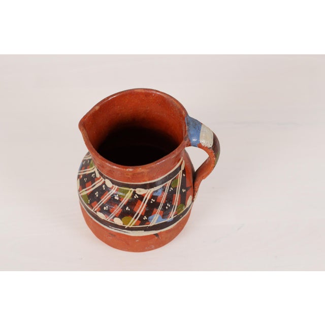 Ceramic Mid-Century Mexican Redware Pitcher For Sale - Image 7 of 14