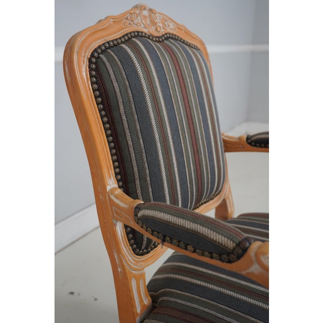 French Louis XV Style Upholstered Open Armchair For Sale - Image 9 of 18
