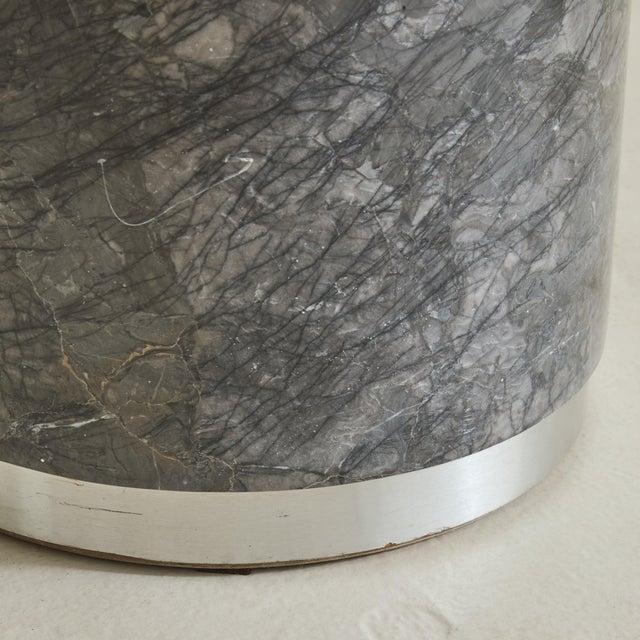 Gray Italian Marble + Smoked Glass Coffee Table, 1970s For Sale - Image 8 of 11