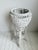 Beautiful white wicker Victorian planter. Inside bowl measures 9” x 9” x 7” and also has a little shelf on the bottom....
