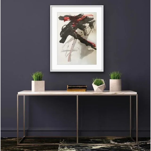 Abstract "Saturn V" Contemporary Original Abstract Mixed-Media Painting on Paper by Stephanie Cate For Sale - Image 3 of 7