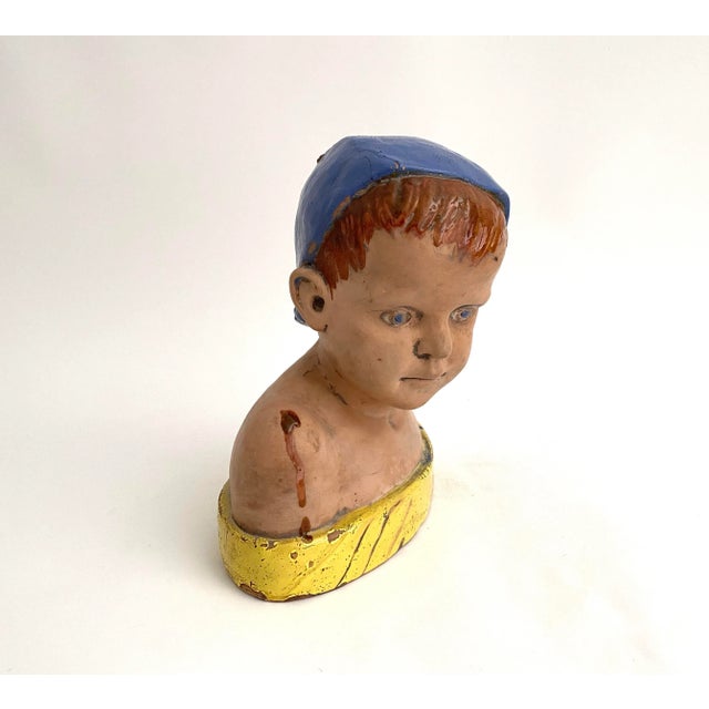 1950s Vintage Italian Terracotta Putto Signed For Sale - Image 5 of 8