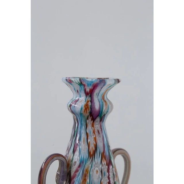 Millefiori Murano Glass Vase from Fratelli Toso, 1920s For Sale - Image 7 of 8