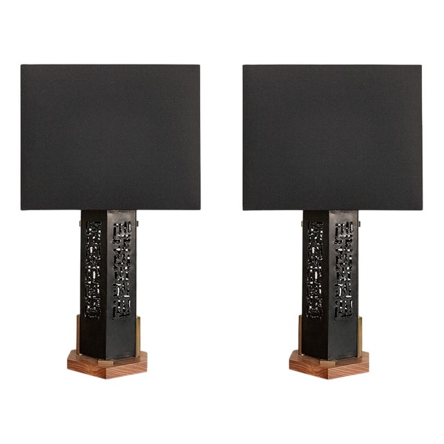 Brutalist Lamps by Angelo Brotto, 1955, Set of 2 For Sale