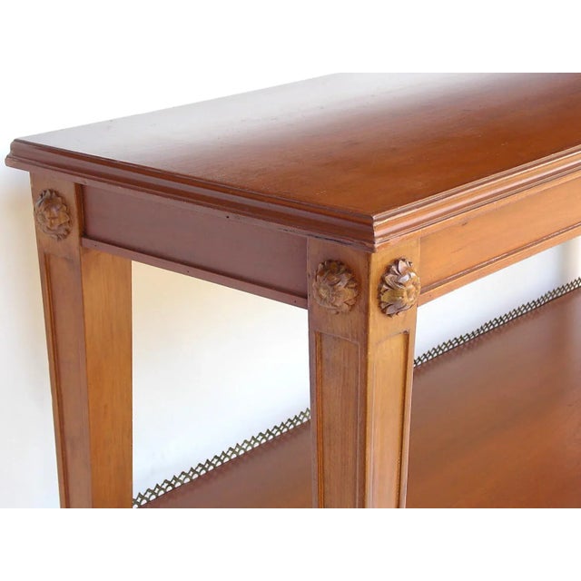 1970s 1970s Pecan Console Table For Sale - Image 5 of 9