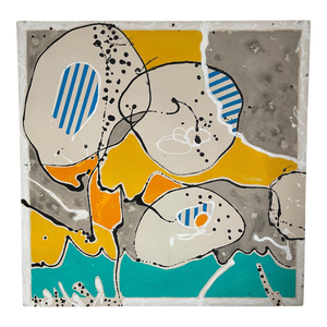 Early 21st Century "Sea Foam" Swedish Abstract Expressionist Acrylic Painting by Peter Astrom