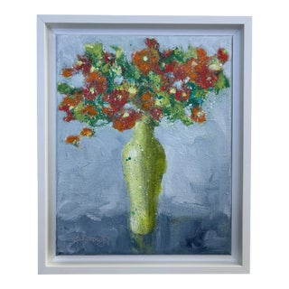 “Nasturtiums” Original, Acrylic, Impressionist, Floral, Still Life by Linda McDonough For Sale
