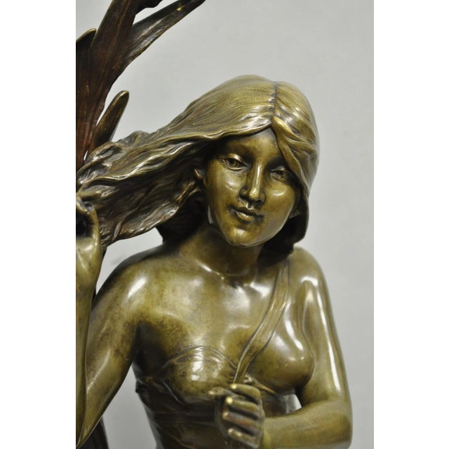 Antique Edouard Drouot (1859-1945) "La Rosse" French Bronze Sculpture of Woman For Sale - Image 9 of 18