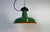 Industrial Green Enamel Factory Pendant Lamp, 1960s For Sale - Image 11 of 18
