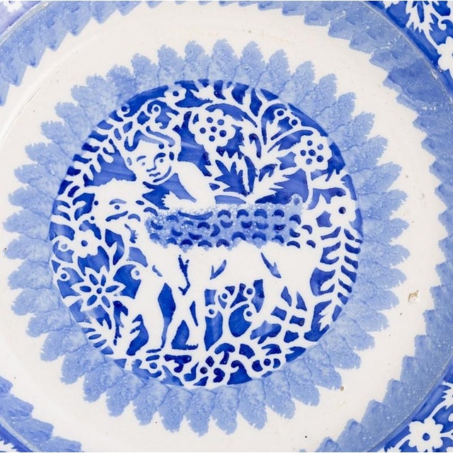 Earthenware - Earthenware plate - 19th century. Portuguese; manufactured in the North in the 19th century. Blue...