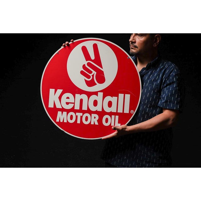 Vintage Kendall Motor Oil Tin Litho Advertising Sign For Sale In Chicago - Image 6 of 11