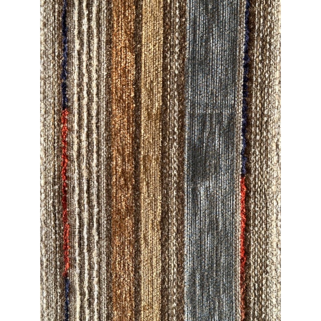 1970s Striped Woven Upholstery Three-Seat Sofa For Sale - Image 14 of 18