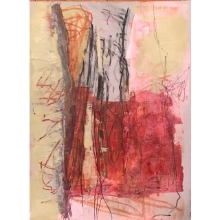 Contemporary Abstract Mixed-Media Painting on Paper For Sale