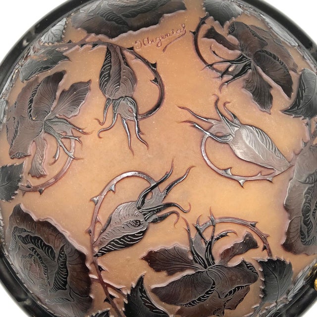 Art Nouveau Cameo Glass Ceiling Pendant by Paul Nicolas for D'Argental / Saint-Louis, Nancy, 1920s For Sale - Image 13 of 18