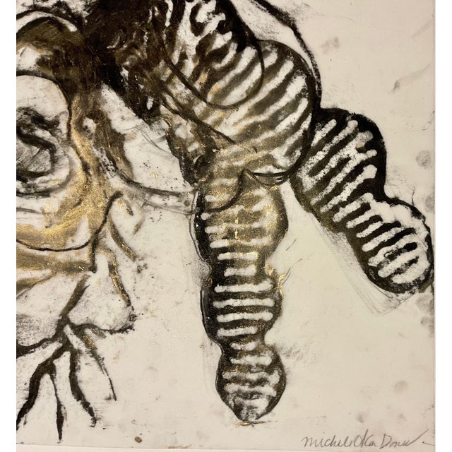 Michele Oka Doner, Original Drawing Painting Abstract Biomorphic Art Gold Leaf Michele Oka Doner, 2004 For Sale In Miami - Image 6 of 11