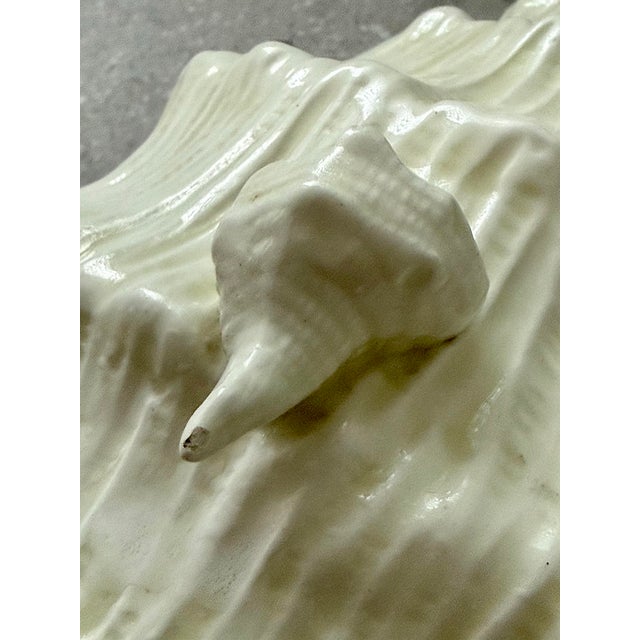 Contemporary 1960’s Vintage White Porcelain Conch Shell Lidded Soup Tureen With Matching Ladle For Sale - Image 3 of 12