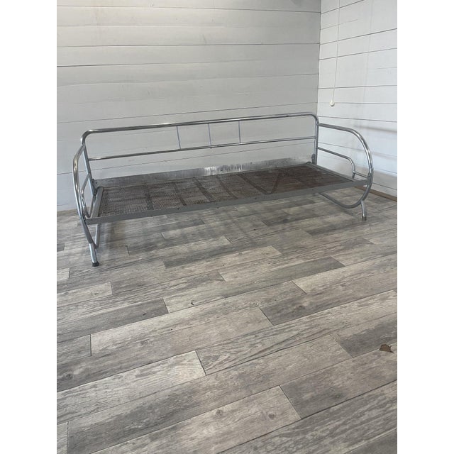 A- 342 art-deco daybed by hynek gottwald chrome base +- 1920-1930 mattresses were too bad to repair original base,but...