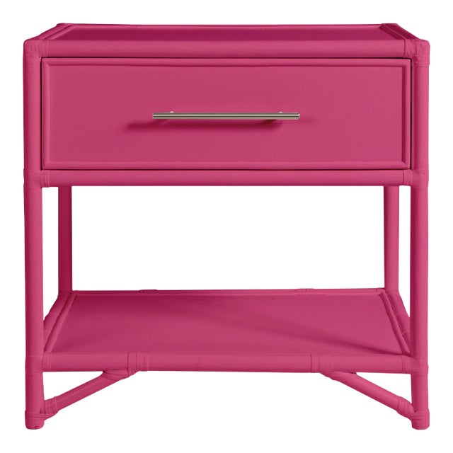Olympia One-Drawer Nightstand in Hot Pink For Sale