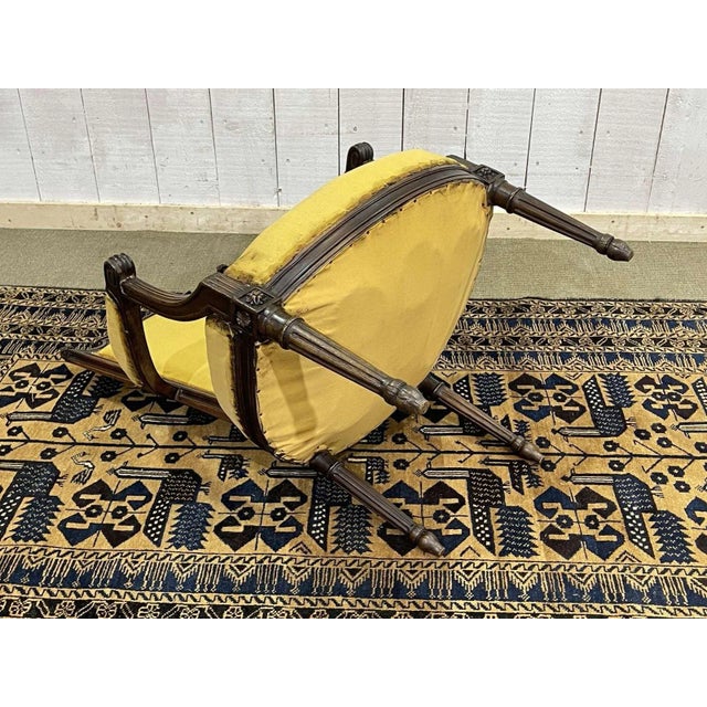 Late 19th Century Louis XVI Armchair in Beech For Sale - Image 4 of 11