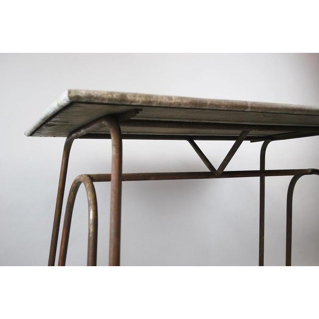 Vintage indoor/outdoor Florist Table 1950s Wear consistent with age and use. Measures : 107cmx 69cm H:84cm Materials :...