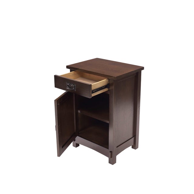Arts & Crafts Mission / Arts and Crafts 1 Door, 1 Drawer Nightstand For Sale - Image 3 of 7