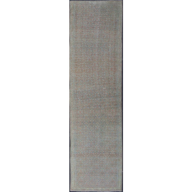 Early 20th Century Antique Persian Gallery Senneh Runner With All-Over Herati Design in Muted Colors For Sale - Image 11 of 11