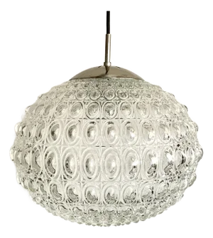 Bubble Glass Pendant Lamp, 1970s