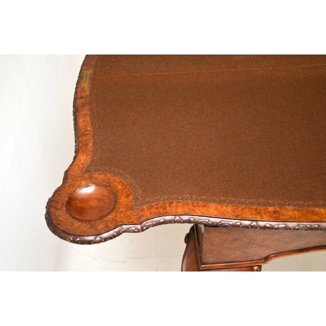Card Table in Burr Walnut, 1900s For Sale - Image 6 of 11