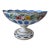 Vintage Moser Glass Oval Bowl: Cut-to-Clear, White With Blue Overlay, Hand Painted Florals For Sale