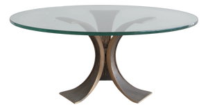 Sculptural Coffee Table with Glass Top, 1970s