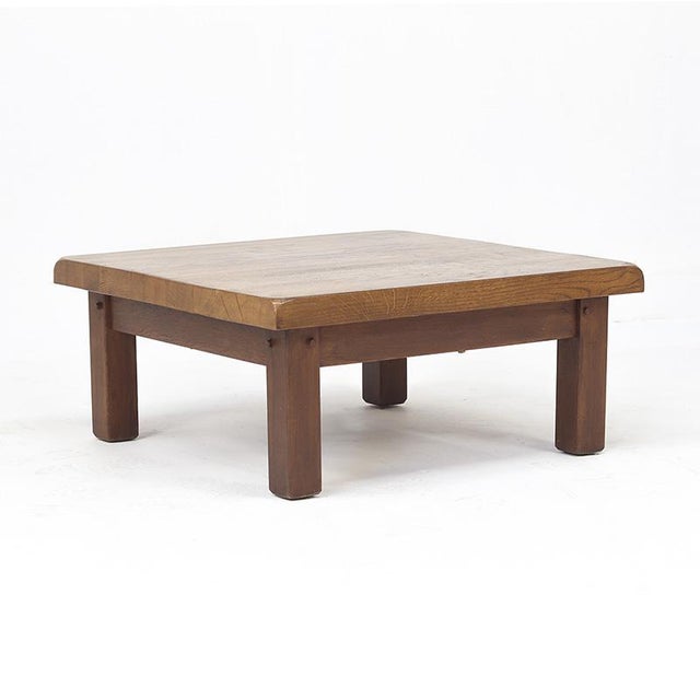 Mid-Century Brutalist Coffee Table in Oak, 1960s For Sale - Image 9 of 9