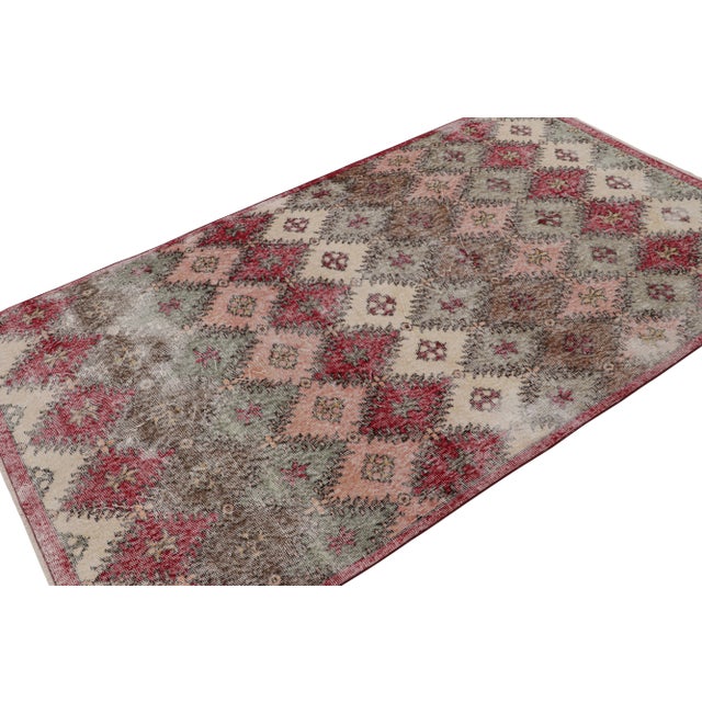 Handknotted in wool, this 5x8 v Art deco Zeki Múren runner originates from Turkey, circa 1960-1970 and is latest to join...