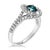 Contemporary 14K White Gold 1-1/3 Cttw White & Blue Diamond Interweaving Double Halo Cocktail Statement Ring (G-H and Fancy Blue Color, SI2-I1 Clarity) - Size 7 For Sale - Image 3 of 7