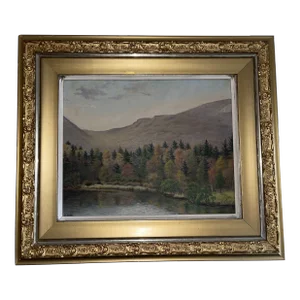 Early 20th Century Mountain Landscape Painting , Oil on Canvas, Attributed to Frederick Stymetz Lamb (1863-1928)